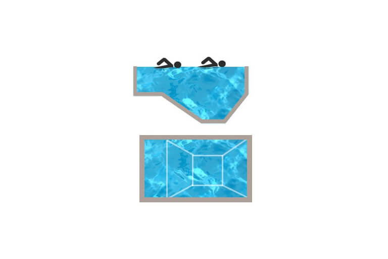 Liner piscine rectangulaire fond pointe de diamant