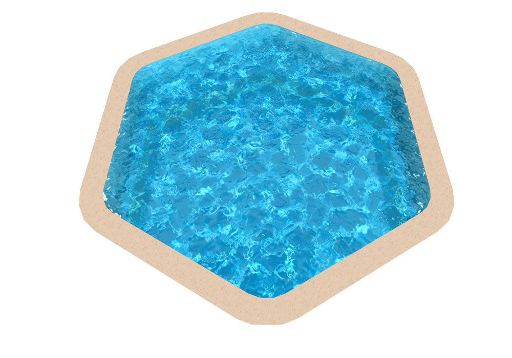 Couverture à bulles piscine hexagonale